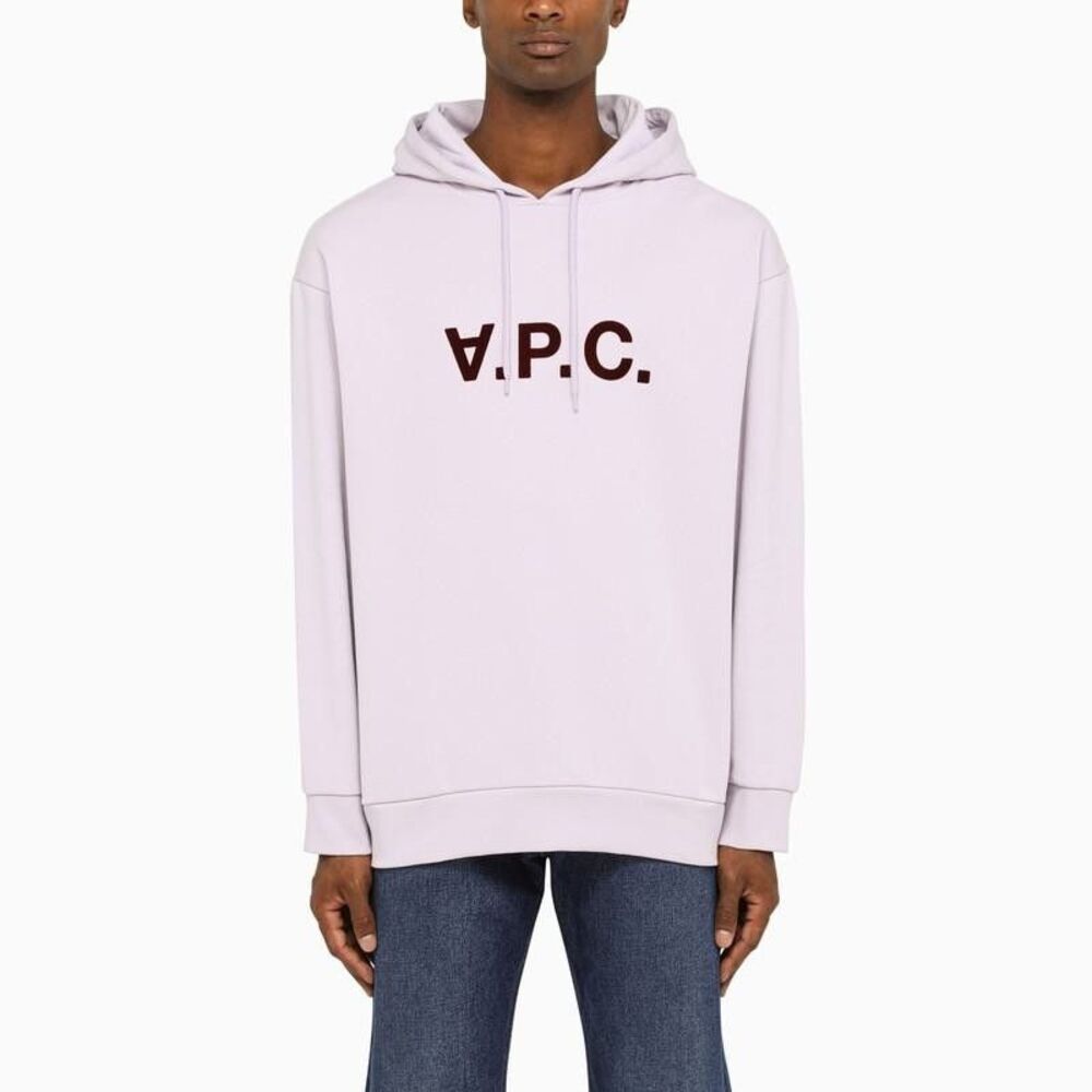 APC Mens Milo Hoodie XS Lilac Purple Pullover 100% Cotton Logo A.P.C.